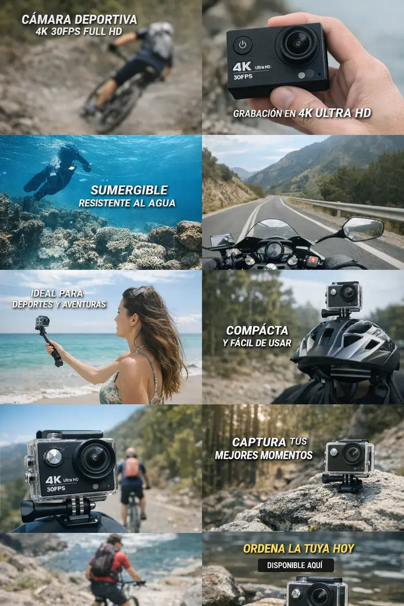 Camara  Deportiva sumergible full hd